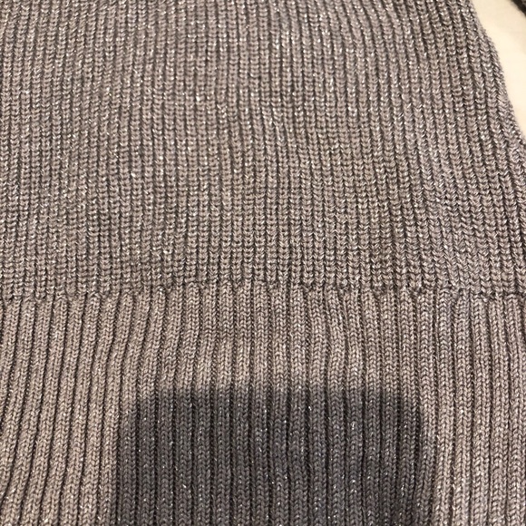 NWT H Halston Grey Turtleneck Sweater Silver Tunic - Picture 2 of 7